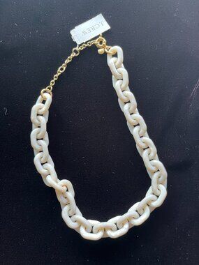 JCrew White Acetate Chain Link Necklace